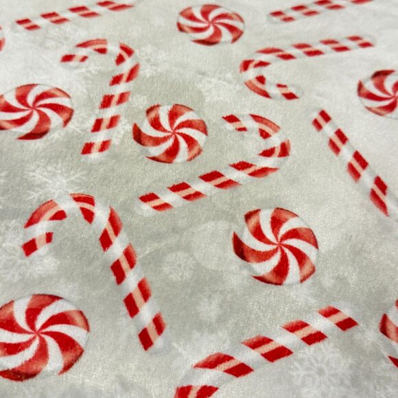 Minky Couture Plush Christmas Candy Cane Theme Holiday Print Standard Pillowcase - Picture 8 of 9